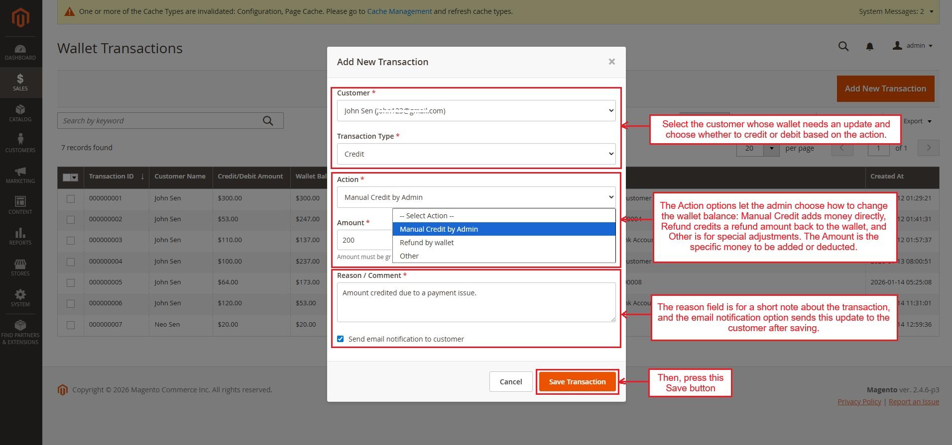 Add new transactions