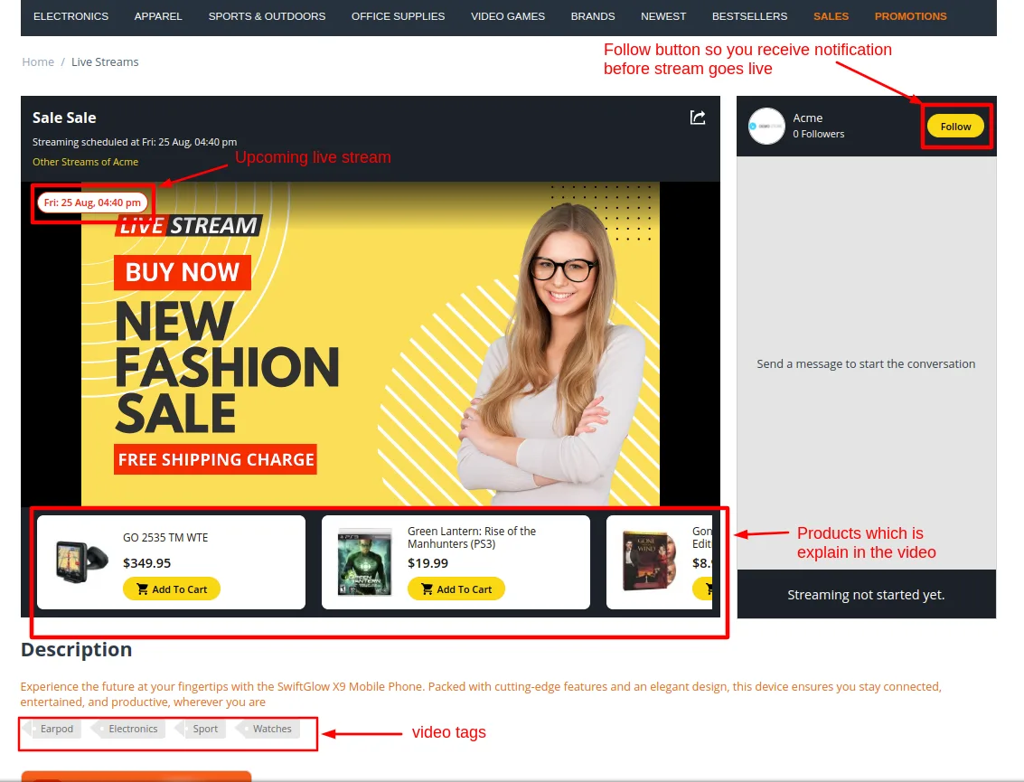 CS-Cart Live Commerce Add-on: Livestream Shop — illustration 32