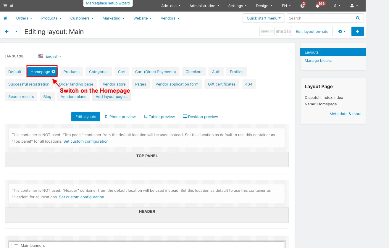 homepage