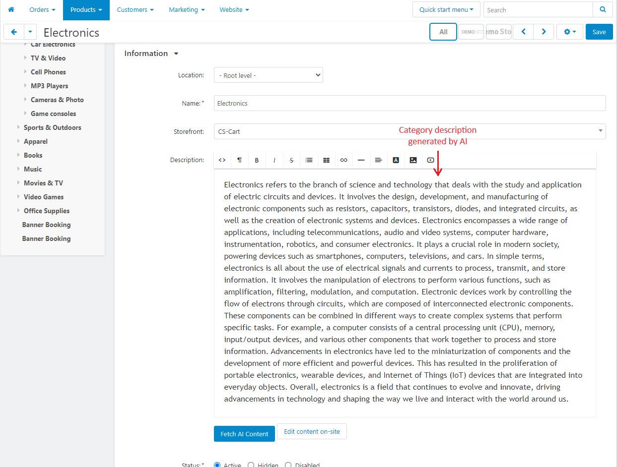 Category description generated by AI
