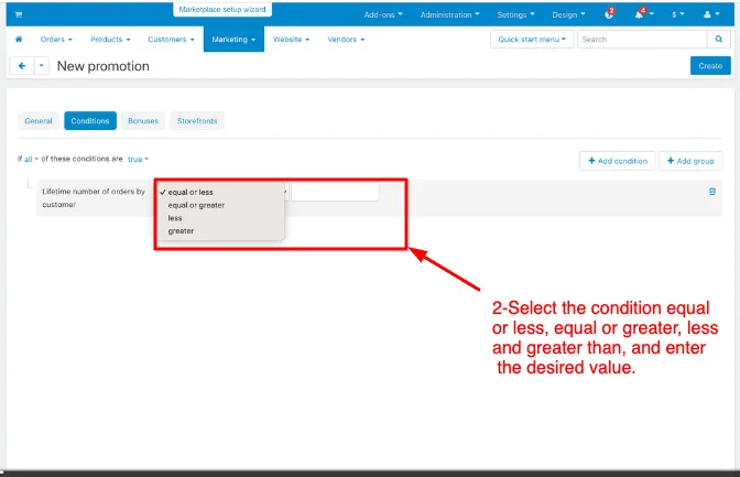 lifetime number of orders by the customer