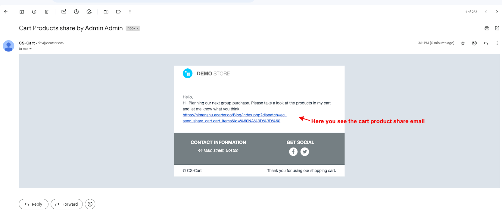 product share email