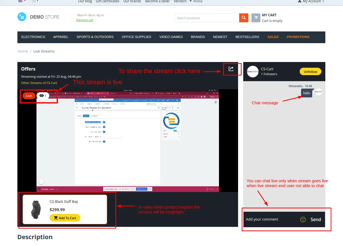CS-Cart Live Commerce Add-on: Livestream Shop — illustration 33