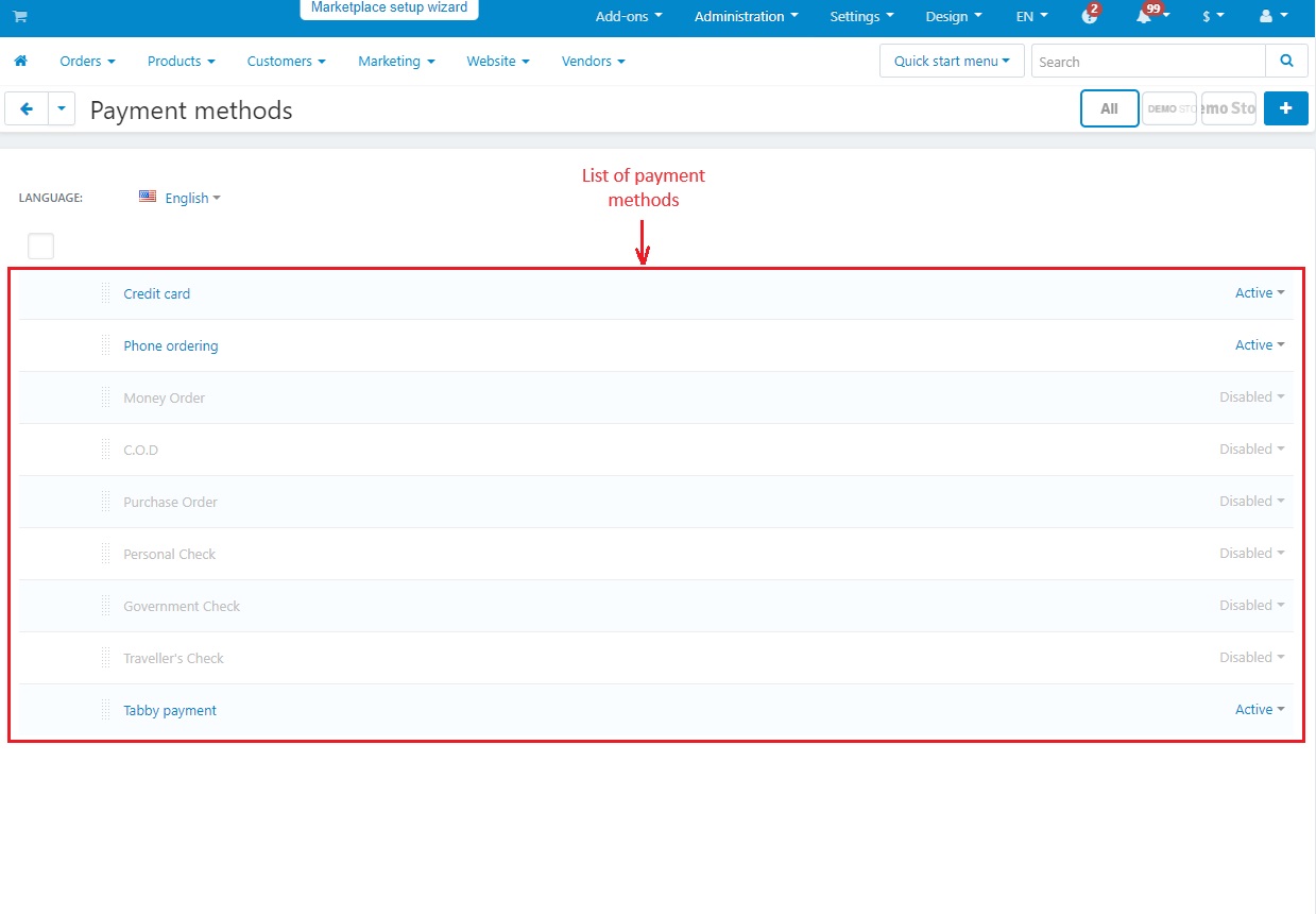 List of Payment methods