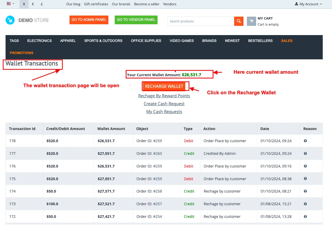 CS-Cart Wallet Add-on: Store Credit & Refunds — illustration 28