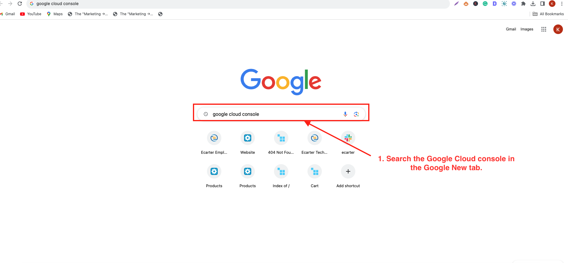 google search page