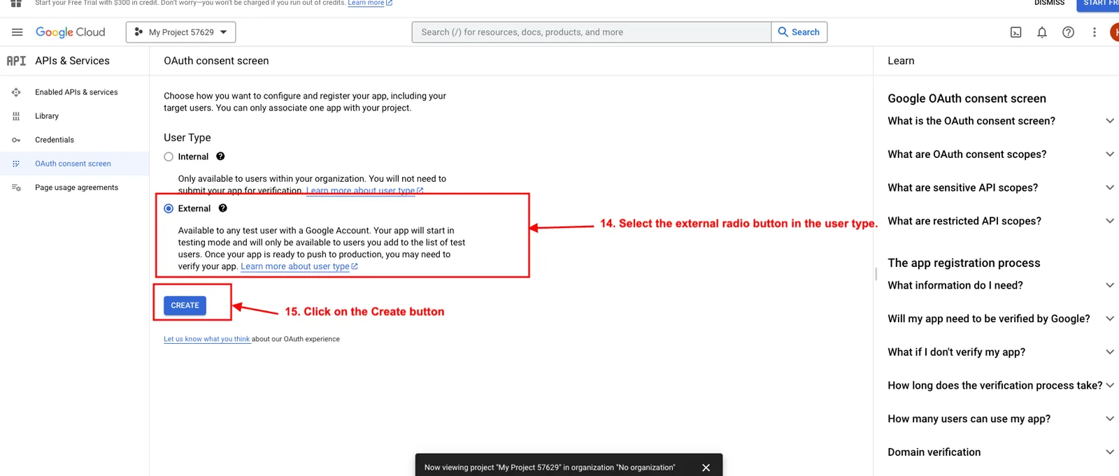 API & service page1