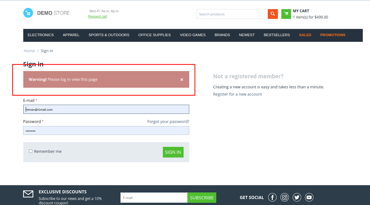 alert message page