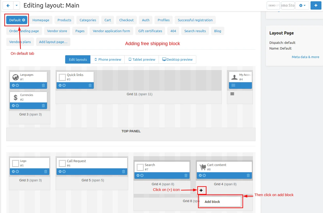 Add block page