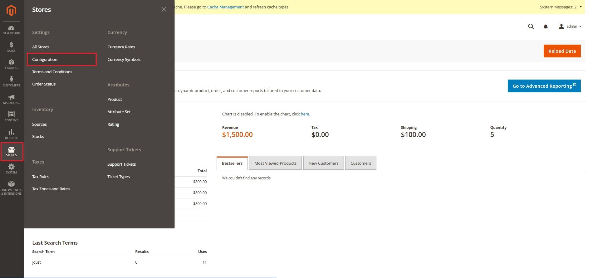 Wallet system configure menu