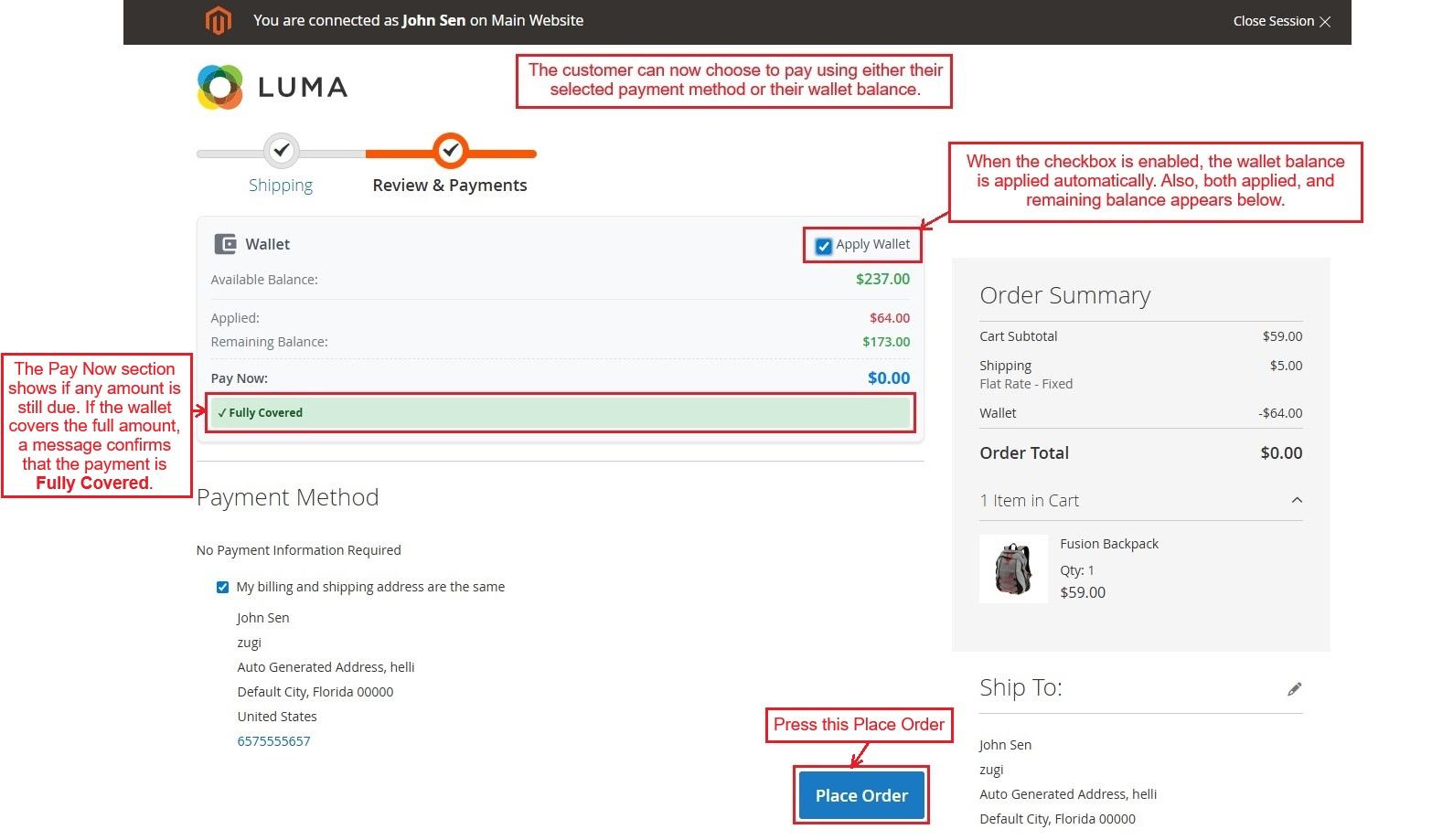 Review and payment