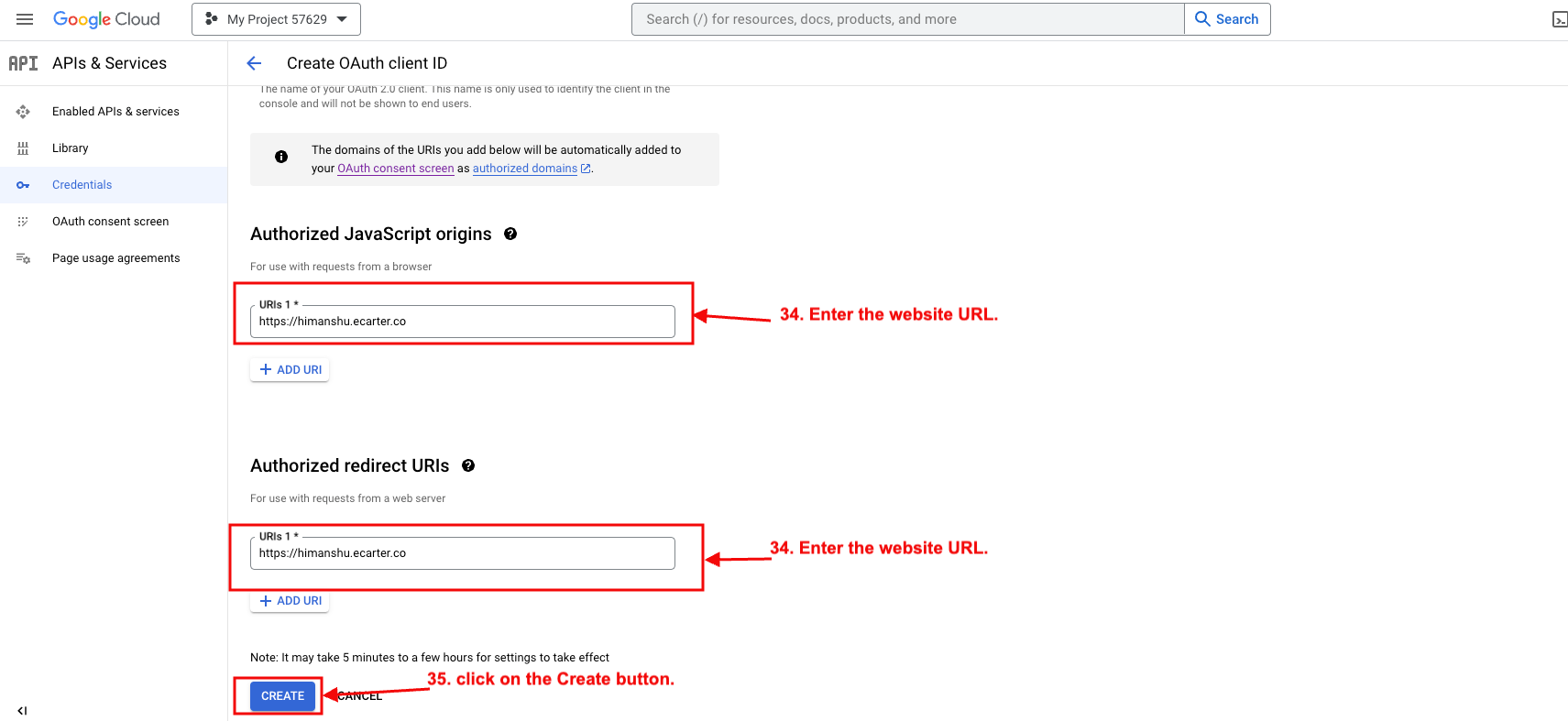 OAuth consent screen page5