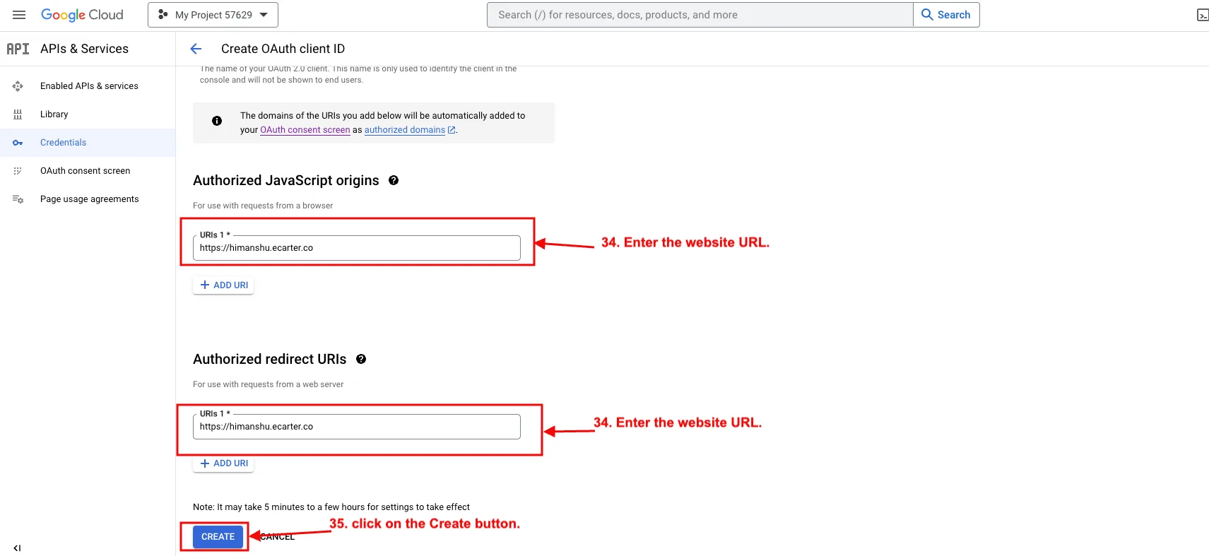 OAuth consent screen page5