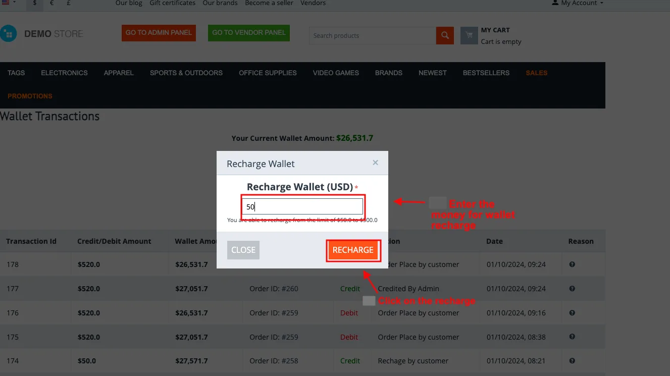 CS-Cart Wallet Add-on: Store Credit & Refunds — illustration 29