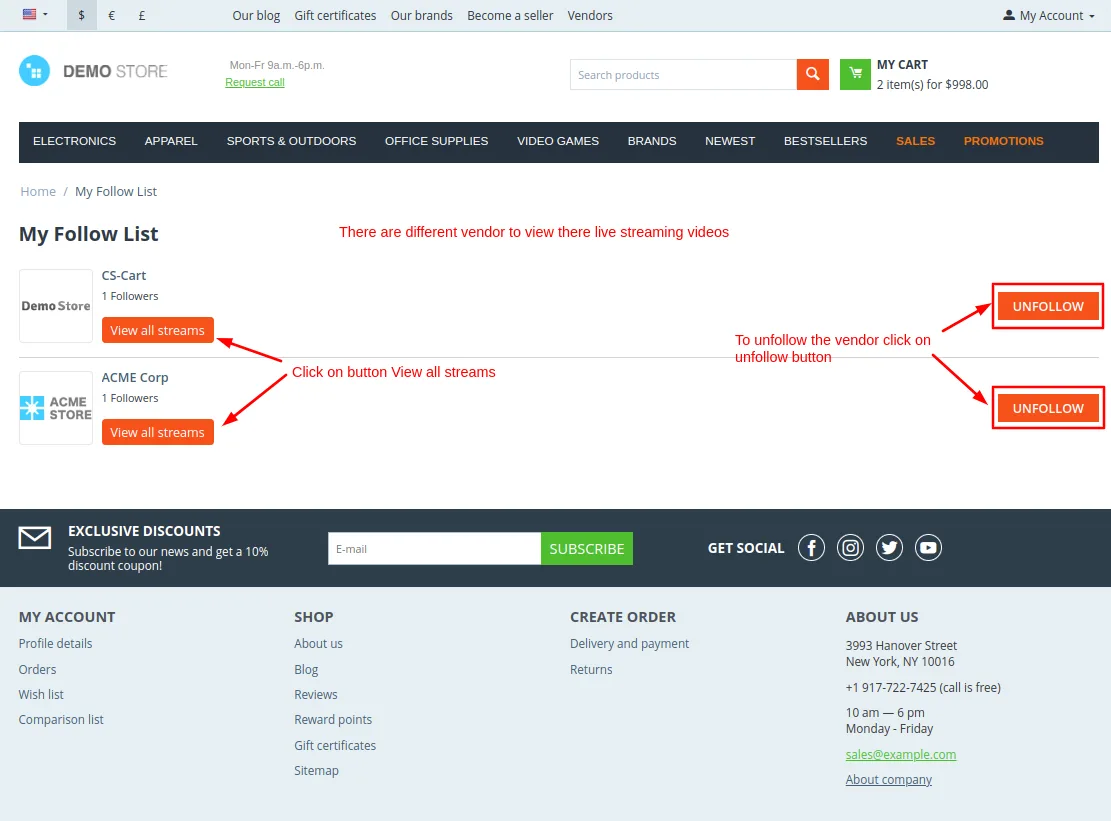 CS-Cart Live Commerce Add-on: Livestream Shop — illustration 37