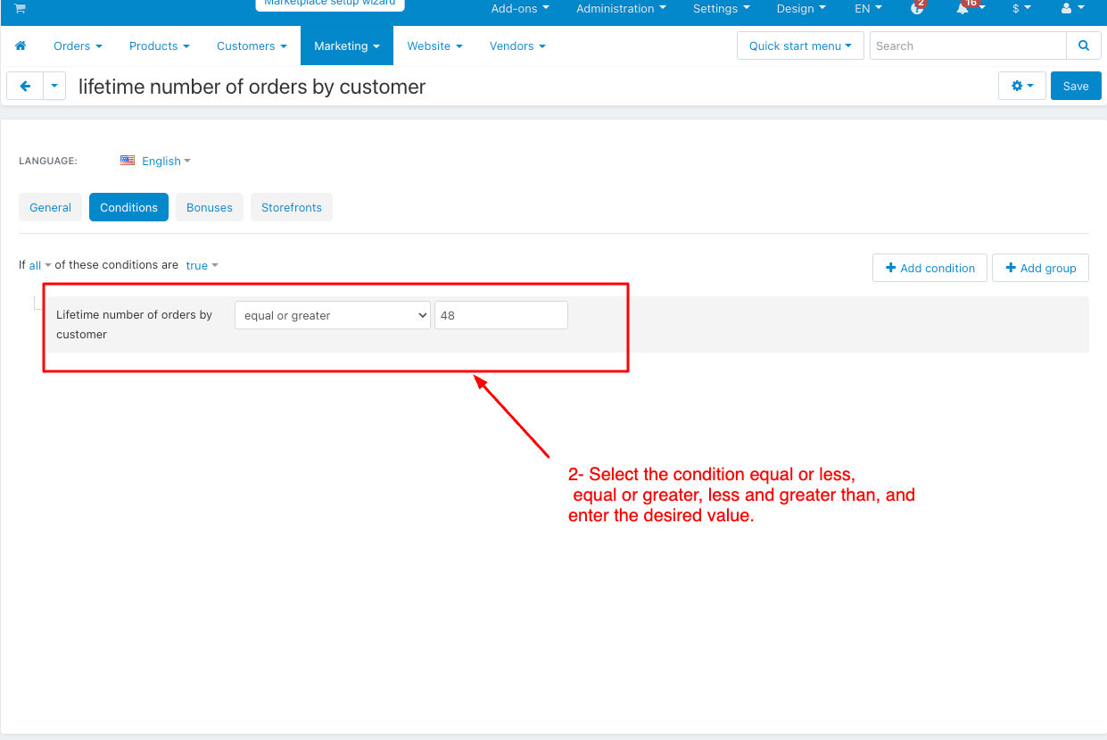 set condition page