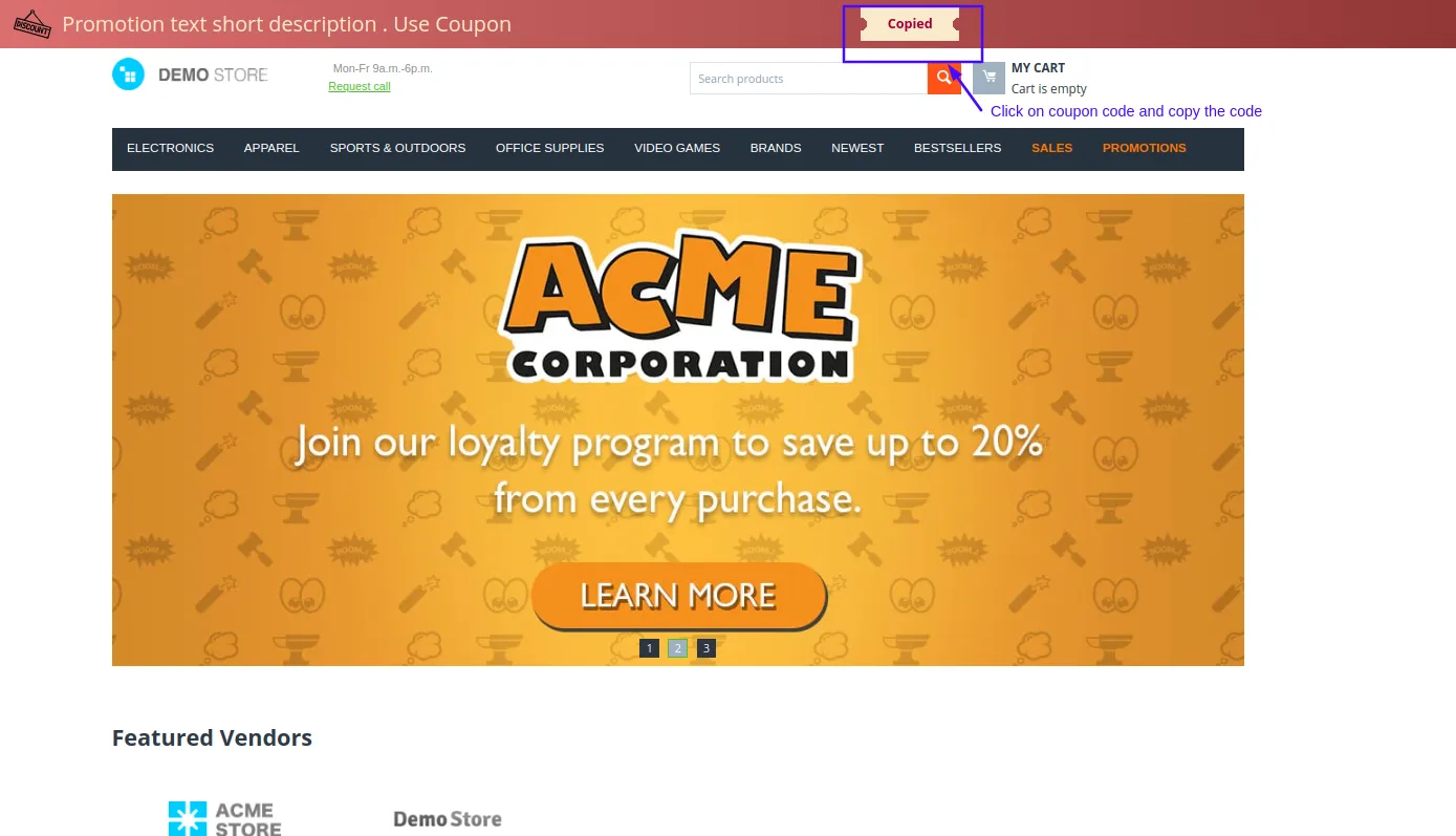 CS-Cart Coupon Bar Add-on: Promote Discounts — illustration 13