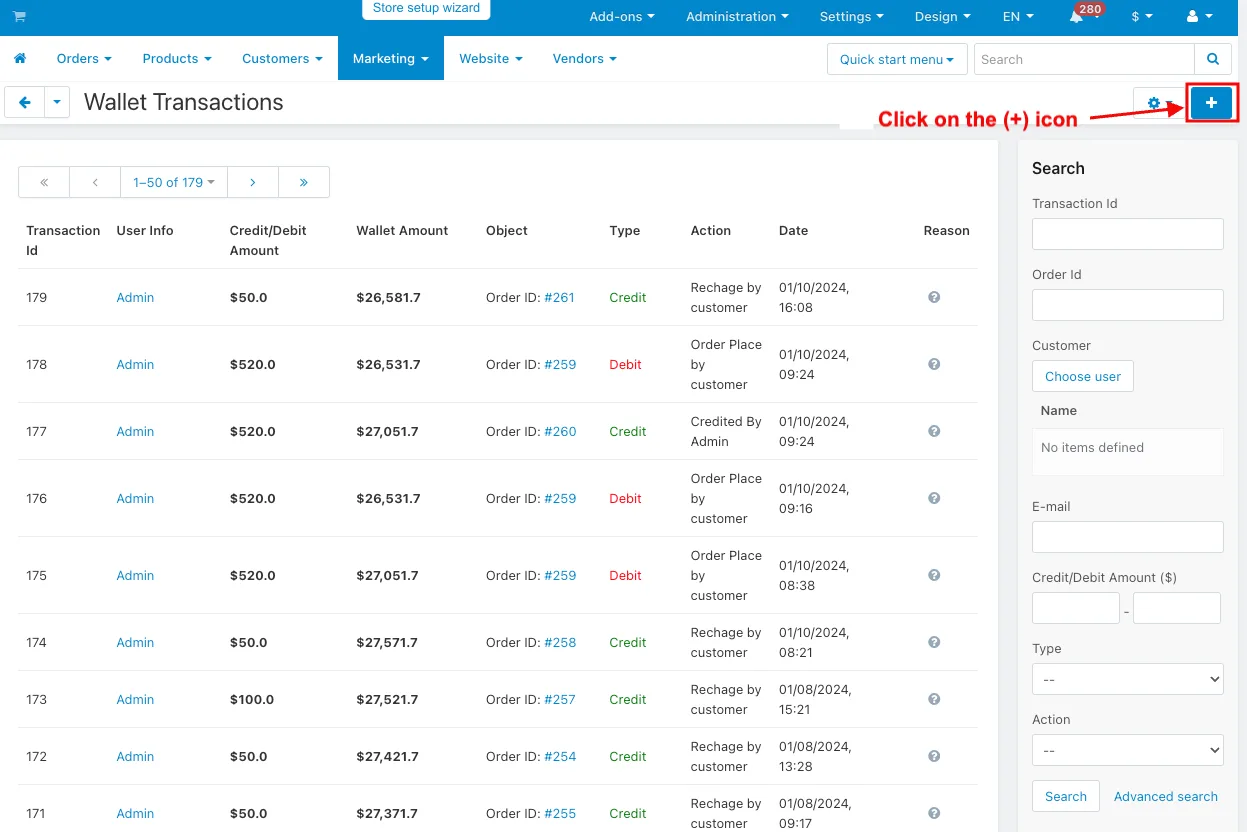 CS-Cart Wallet Add-on: Store Credit & Refunds — illustration 36