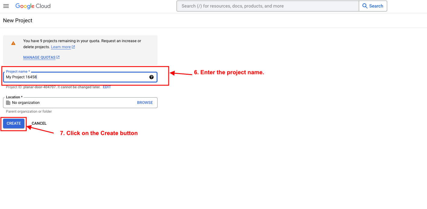 create new project