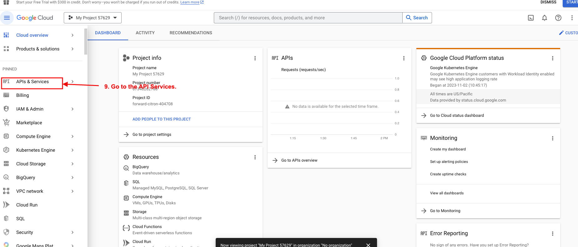 go to the Api service