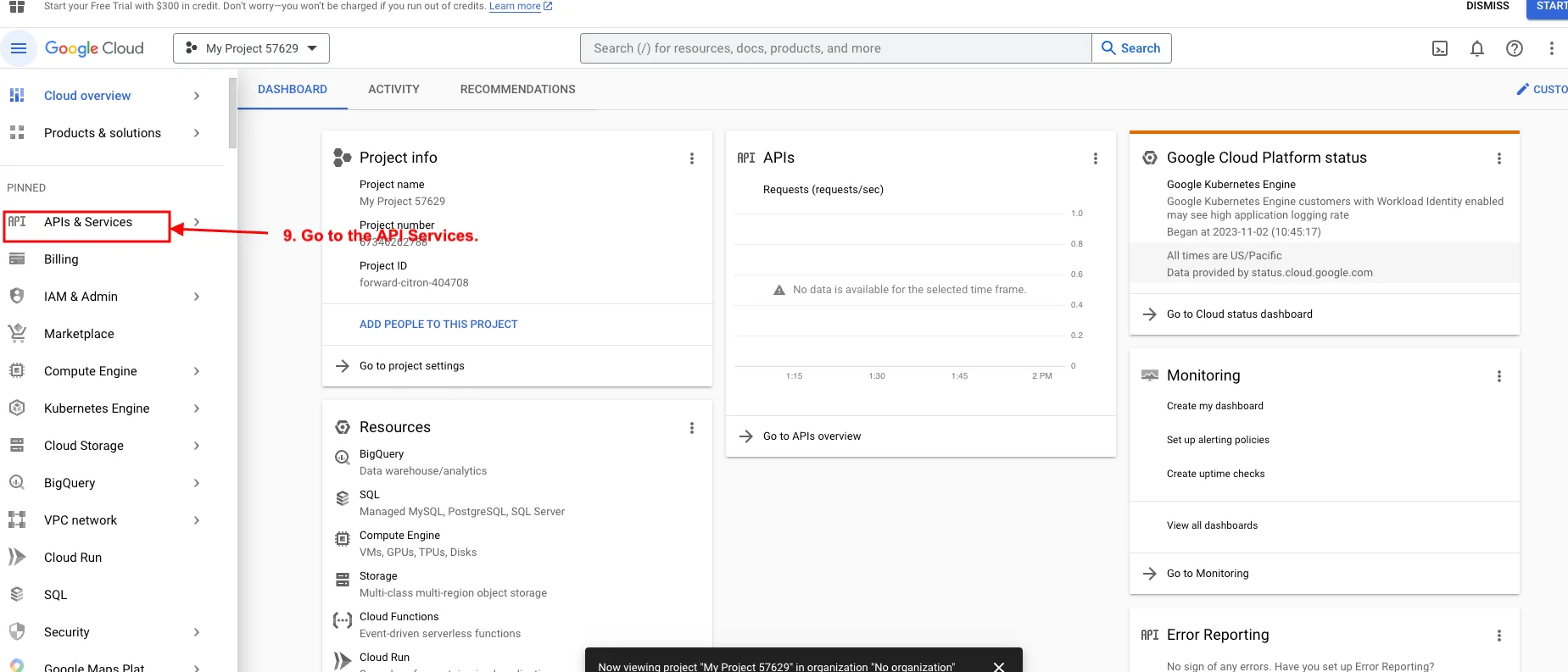 go to the Api service