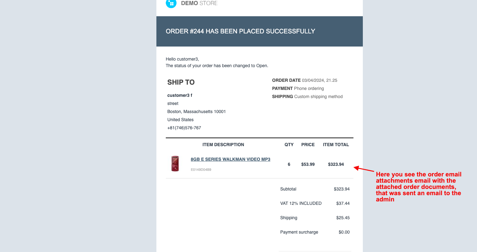order email