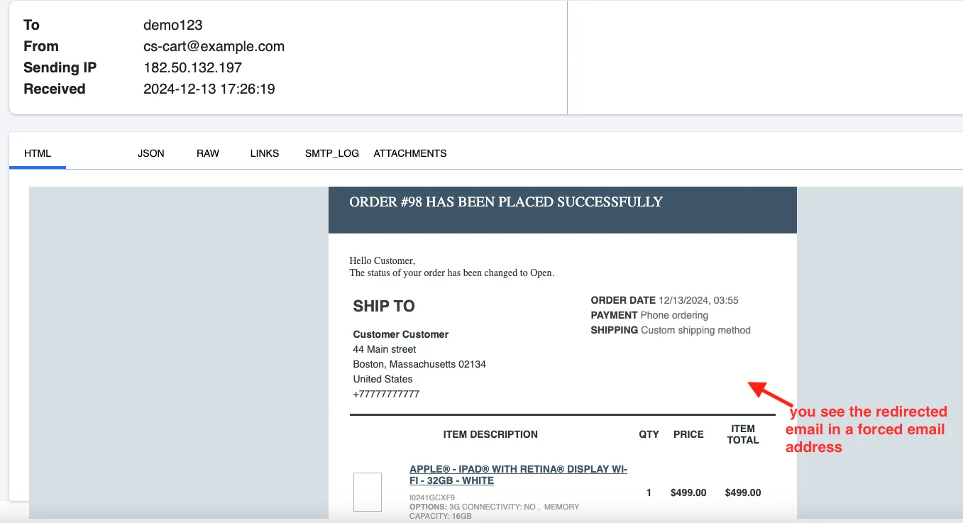 CS-Cart Email Catcher Add-on: Log & Debug Mail — illustration 5