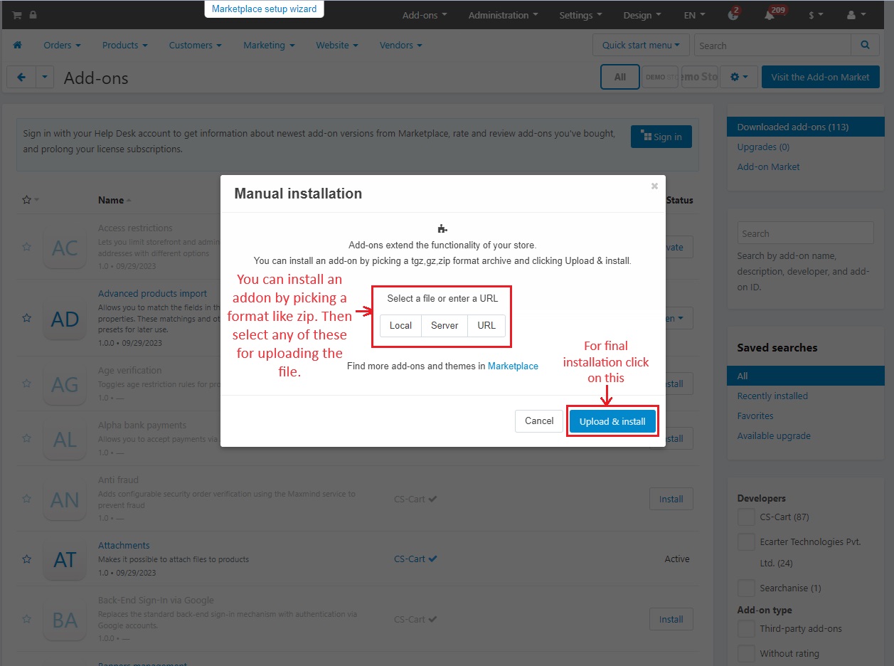 Pop window for uploading new file