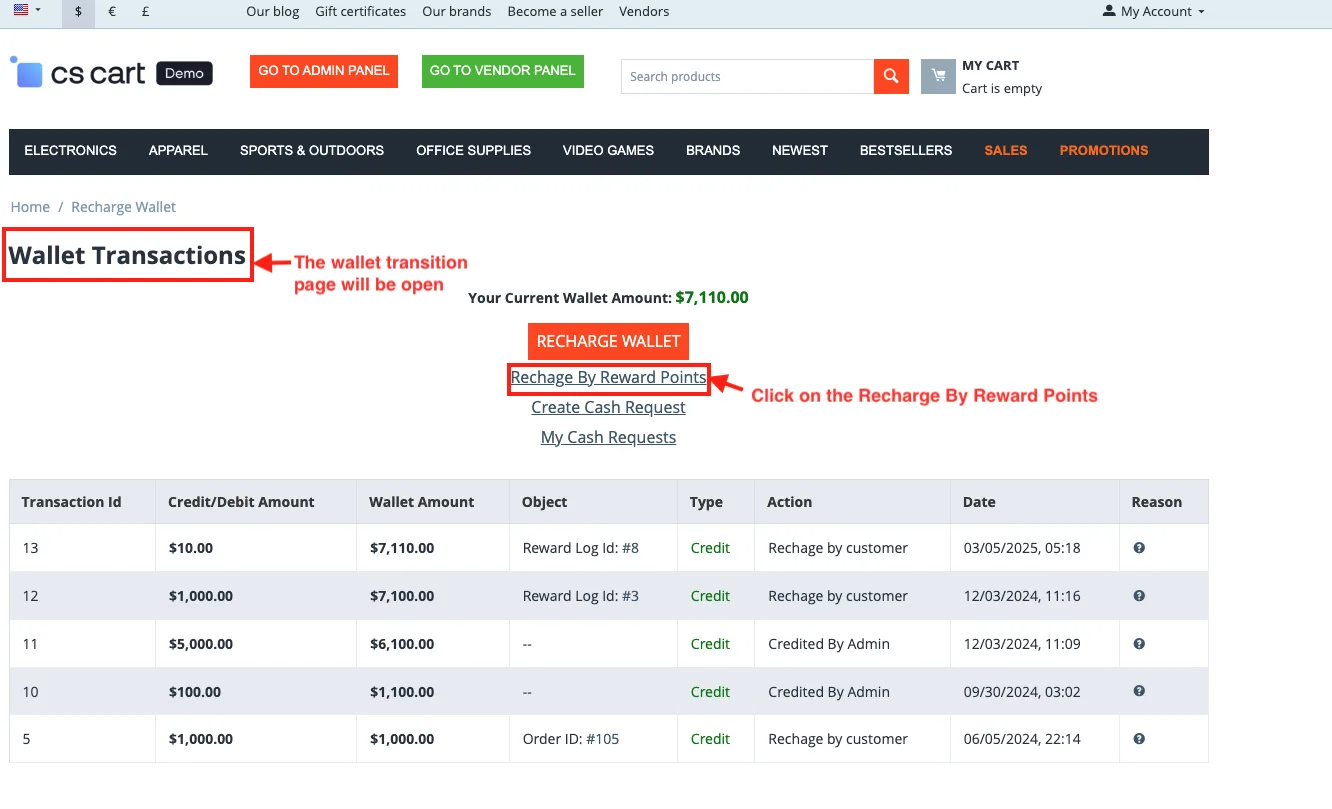 Convert Reward points to Wallet Cash — illustration 6