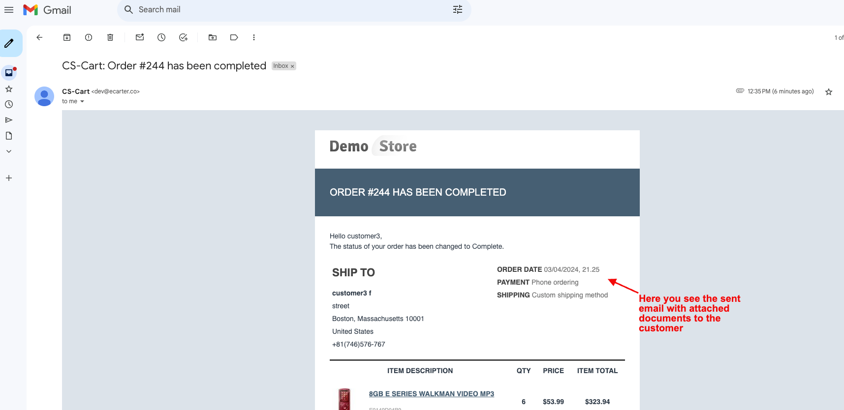 see the email