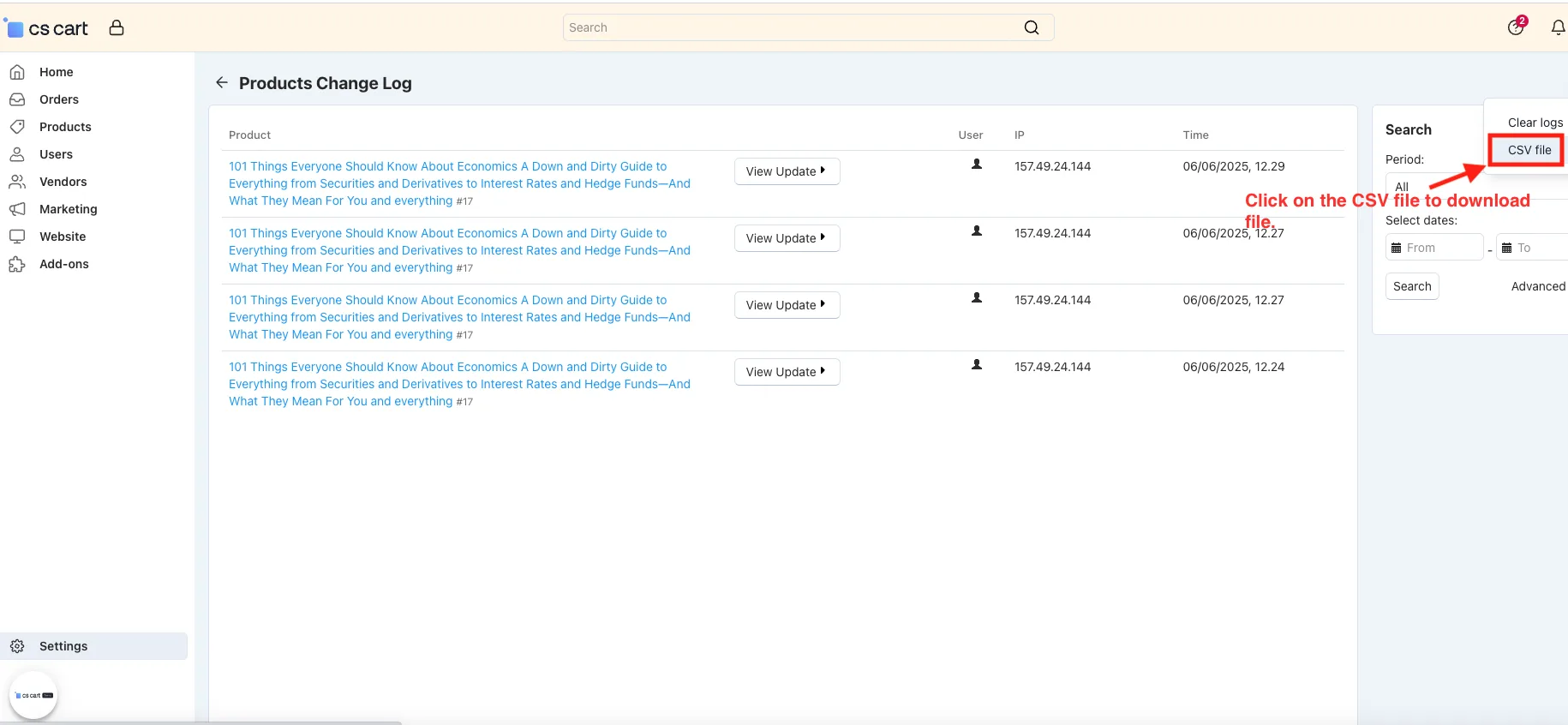 Product Change Log — illustration 9