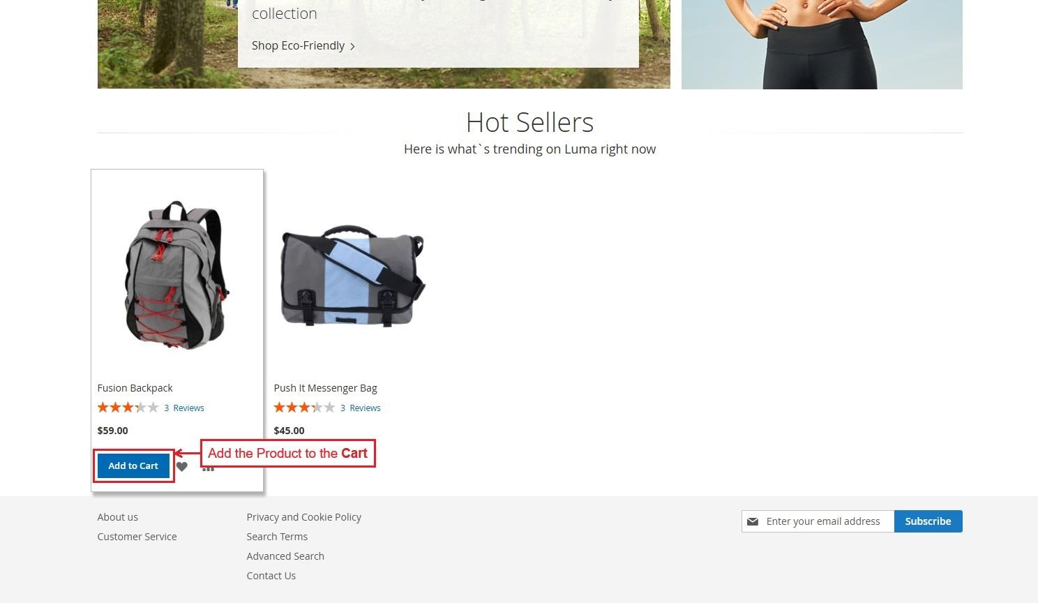 Add to cart page