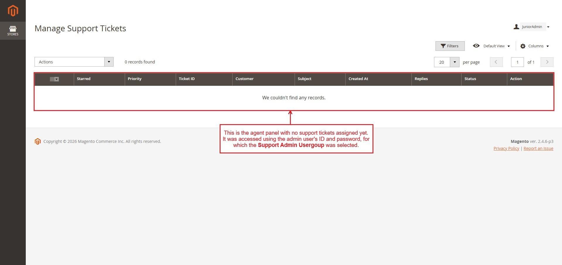 User detail page with id and password
