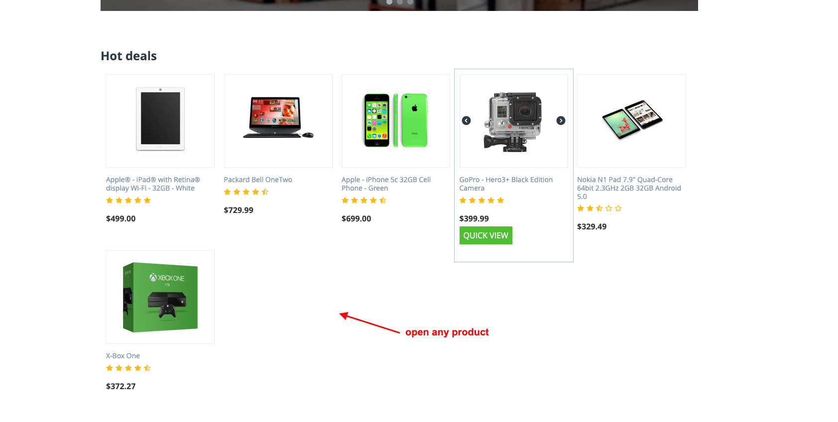 open any product