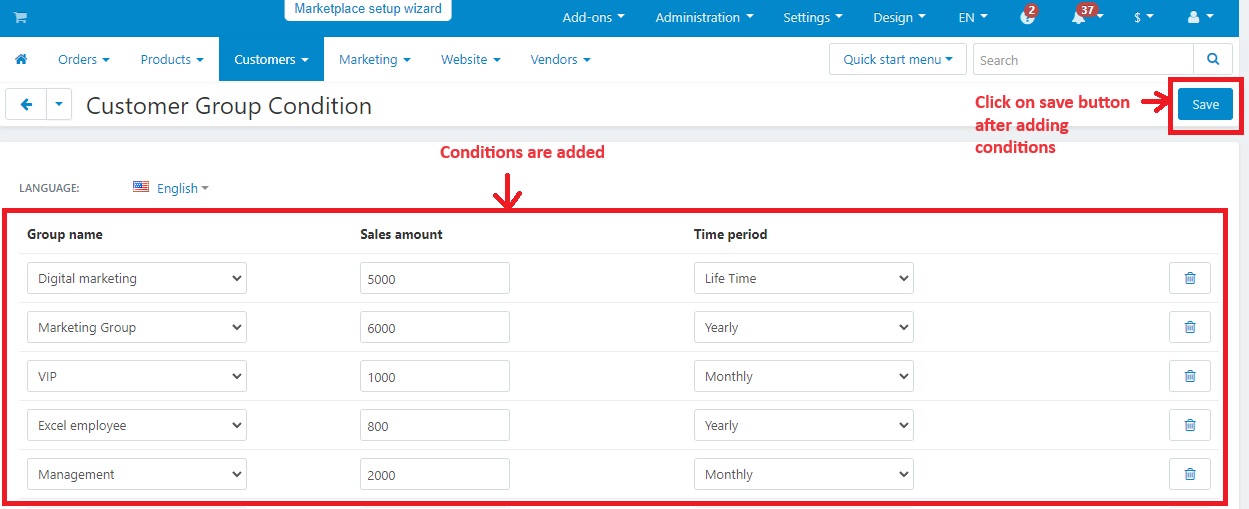 Added conditions page