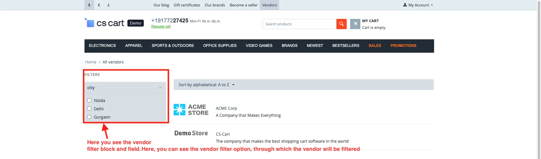 CS-Cart Vendor Filter Add-on: Shop by Seller — illustration 17