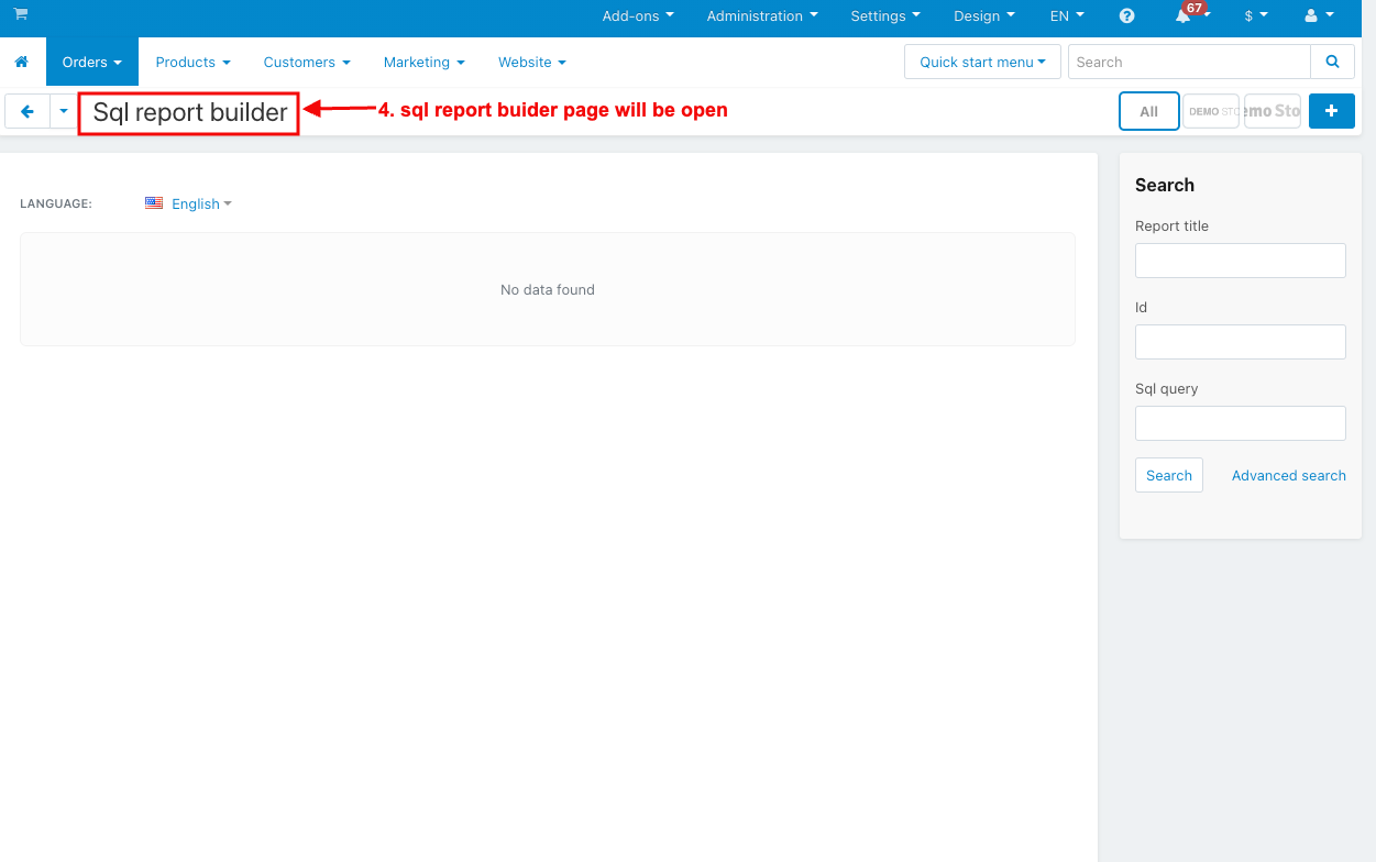 SQL report builder