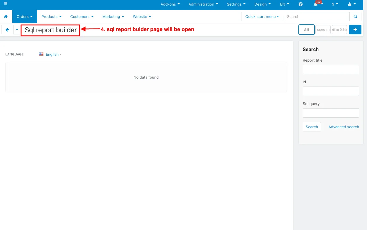 SQL report builder