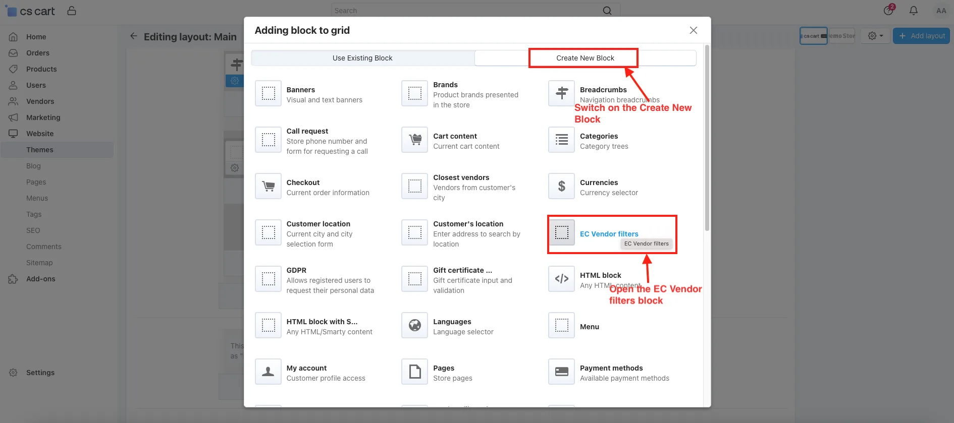 CS-Cart Vendor Filter Add-on: Shop by Seller — illustration 6