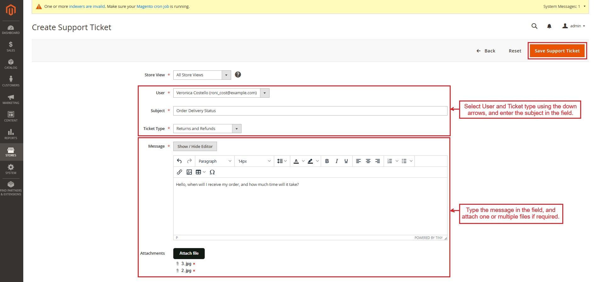 Add new ticket type page