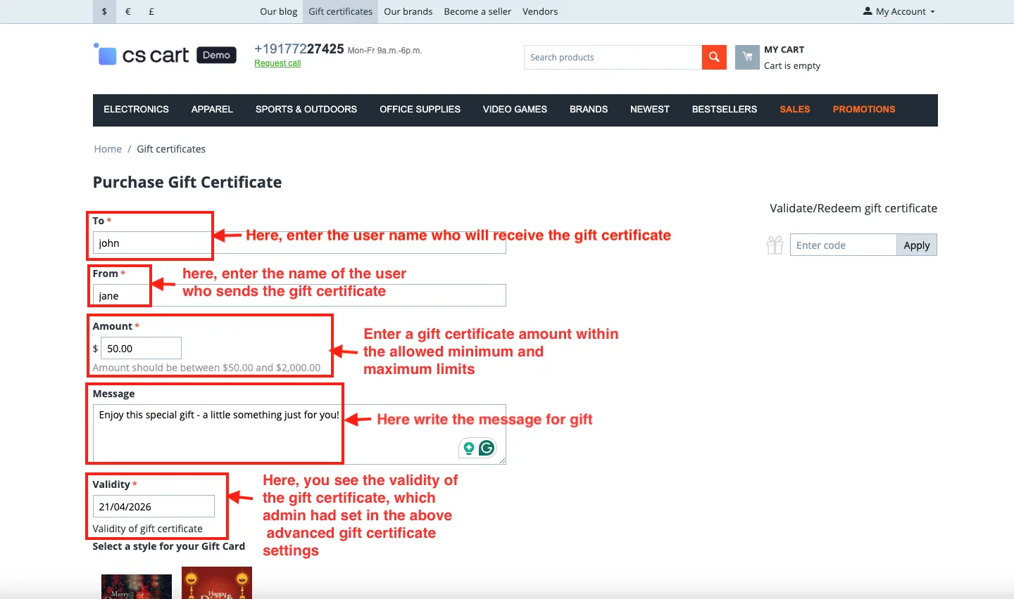Advance Gift Certificate — illustration 8