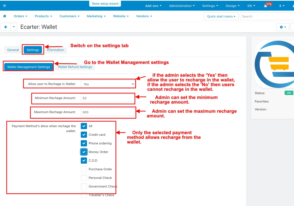 CS-Cart Wallet Add-on: Store Credit & Refunds — illustration 13