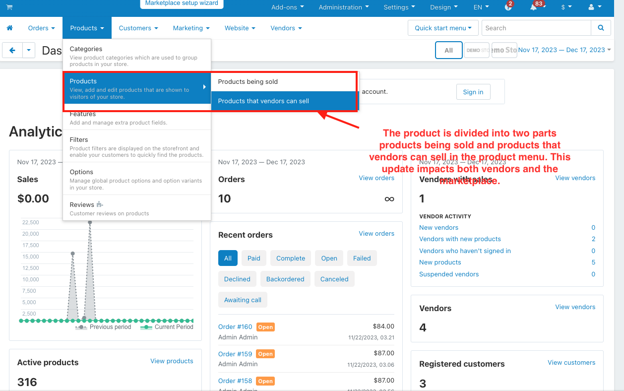common product for vendor