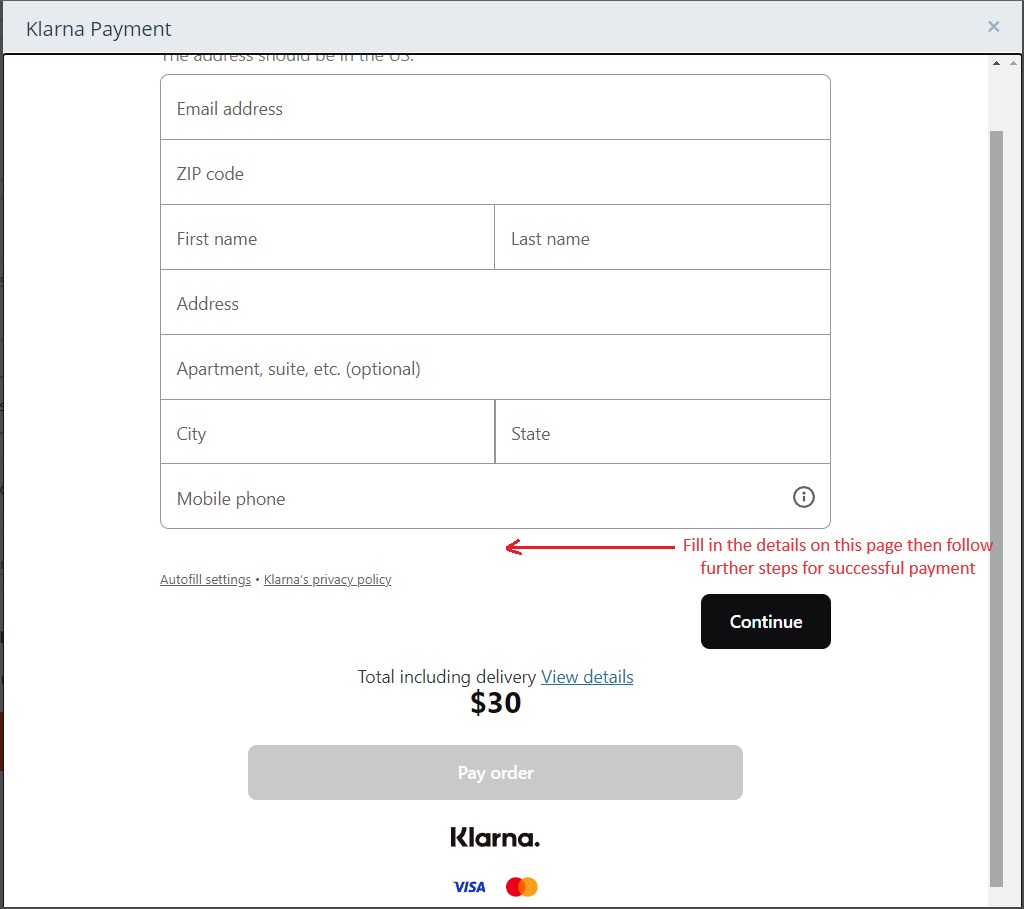 Fill the card related details