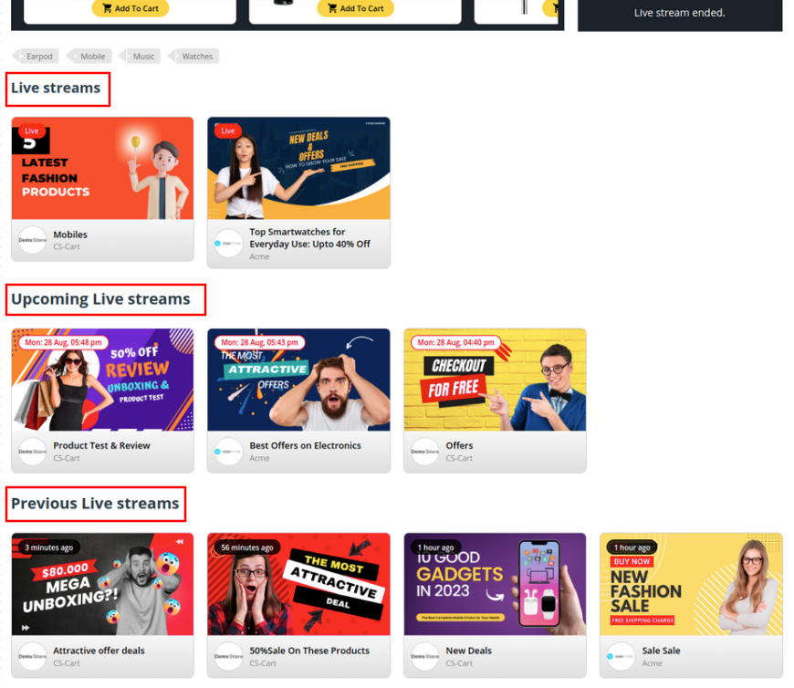 storefront page