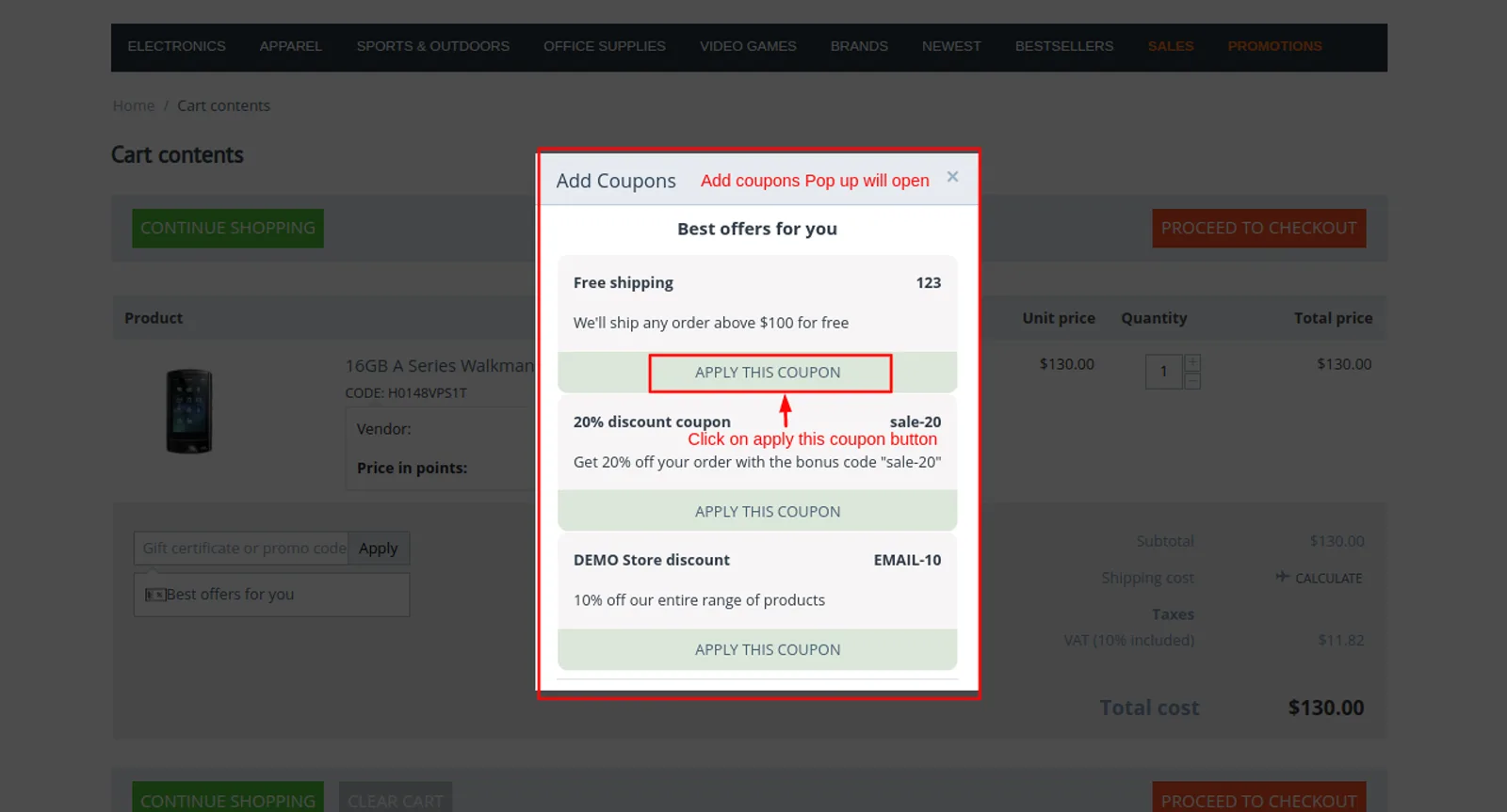 a coupon code will be applied