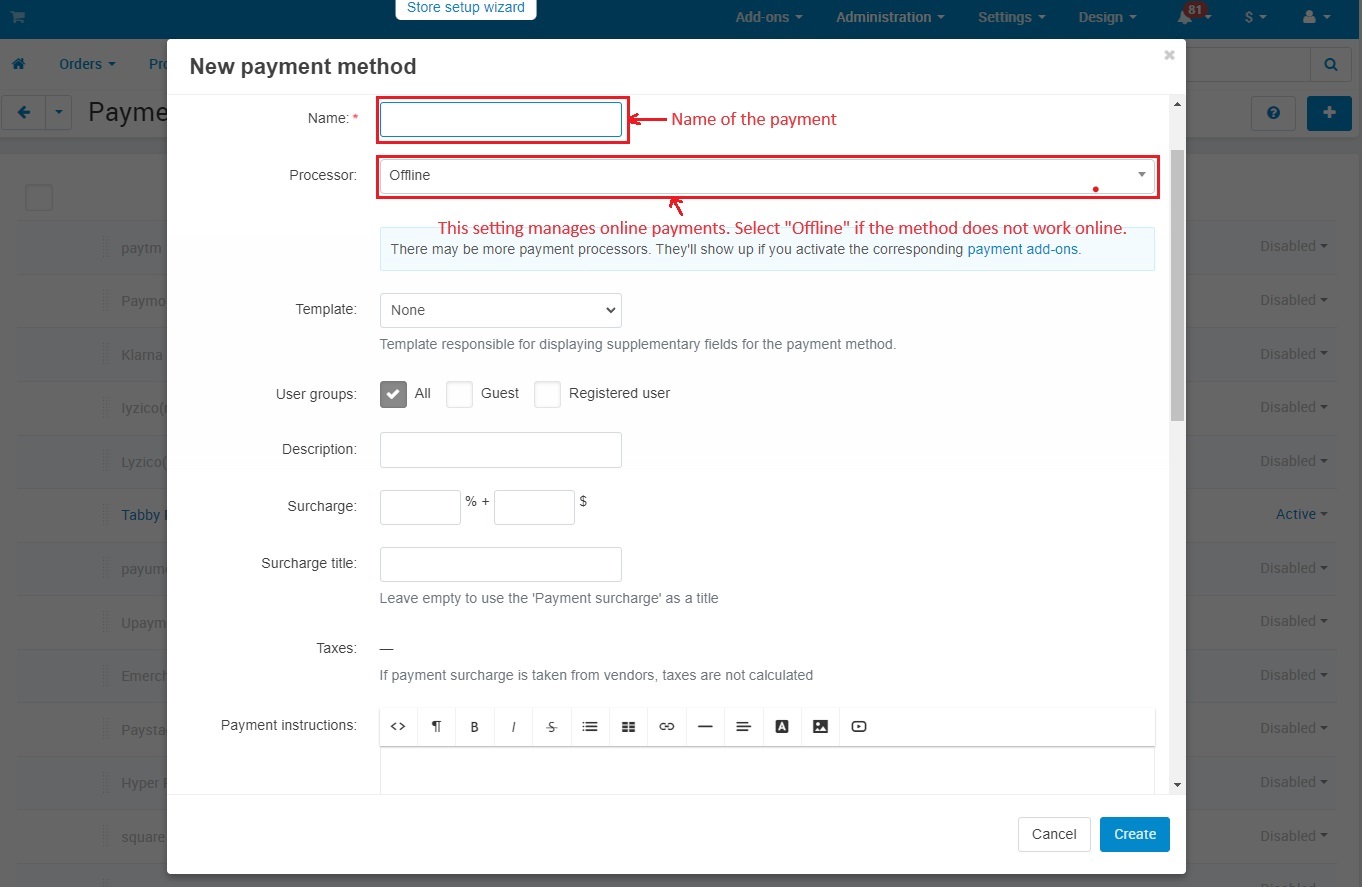 Add new payment method in this