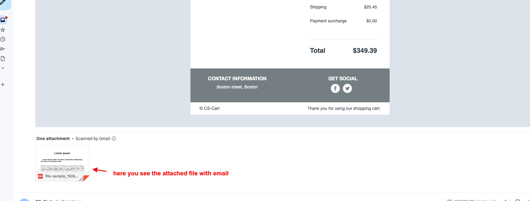 see the email