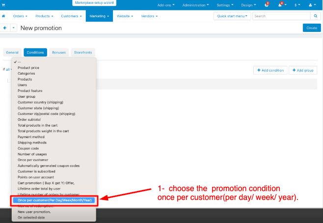 select promotion page