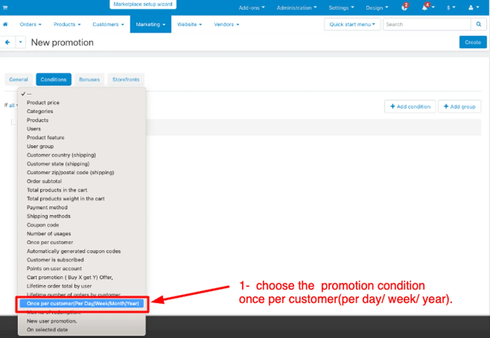 select promotion page